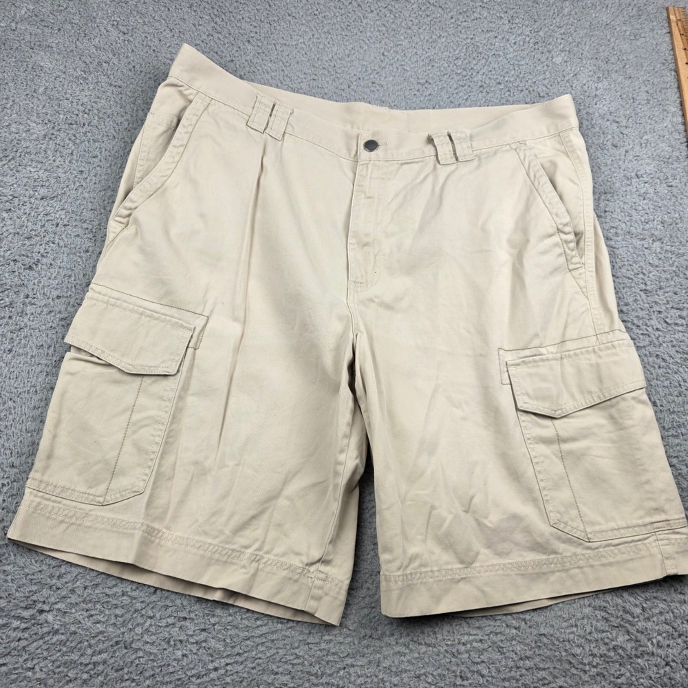 Columbia Mens Cargo Shorts Tan Khaki Cotton Utility Hiking Size 40